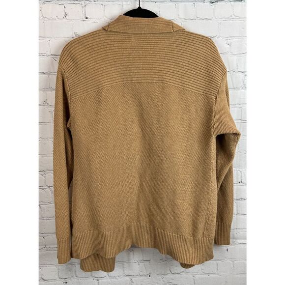 TRINA TURK cotton beige collared open front knit cardigan sweater size S - Picture 6 of 6